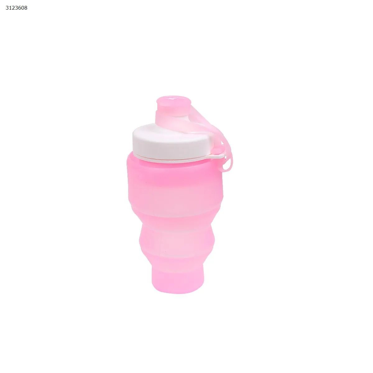 Picture of Silicone sports bottle outdoor mountaineering travel telescopic water bottle large capacity folding cup  （pink）
