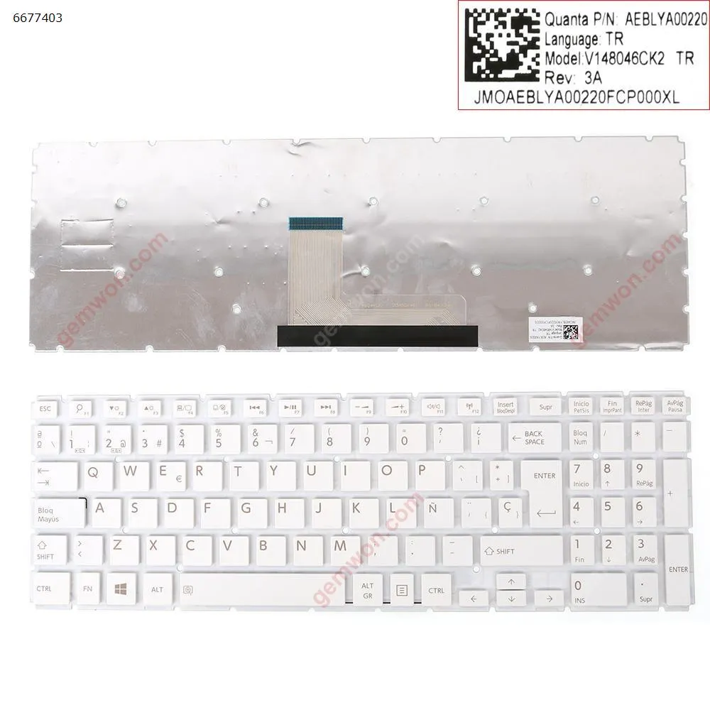 Picture of TOSHIBA Satellite L50-B S50-B L50D-B L50T-B L50DT-B L55(D)-B S55-B S55T-B S55D-B WHITE (Without FRAME,Win8) )