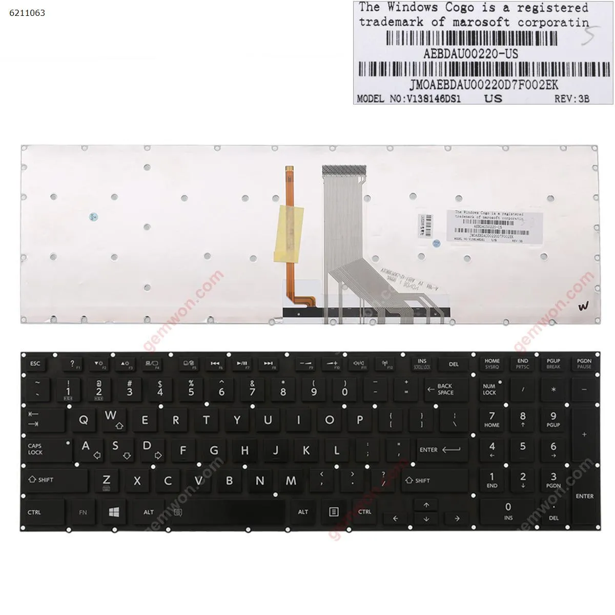 Picture of TOSHIBA P50-A  p55  GLOSSY (Without FRAME，Backlit,WIN 8）