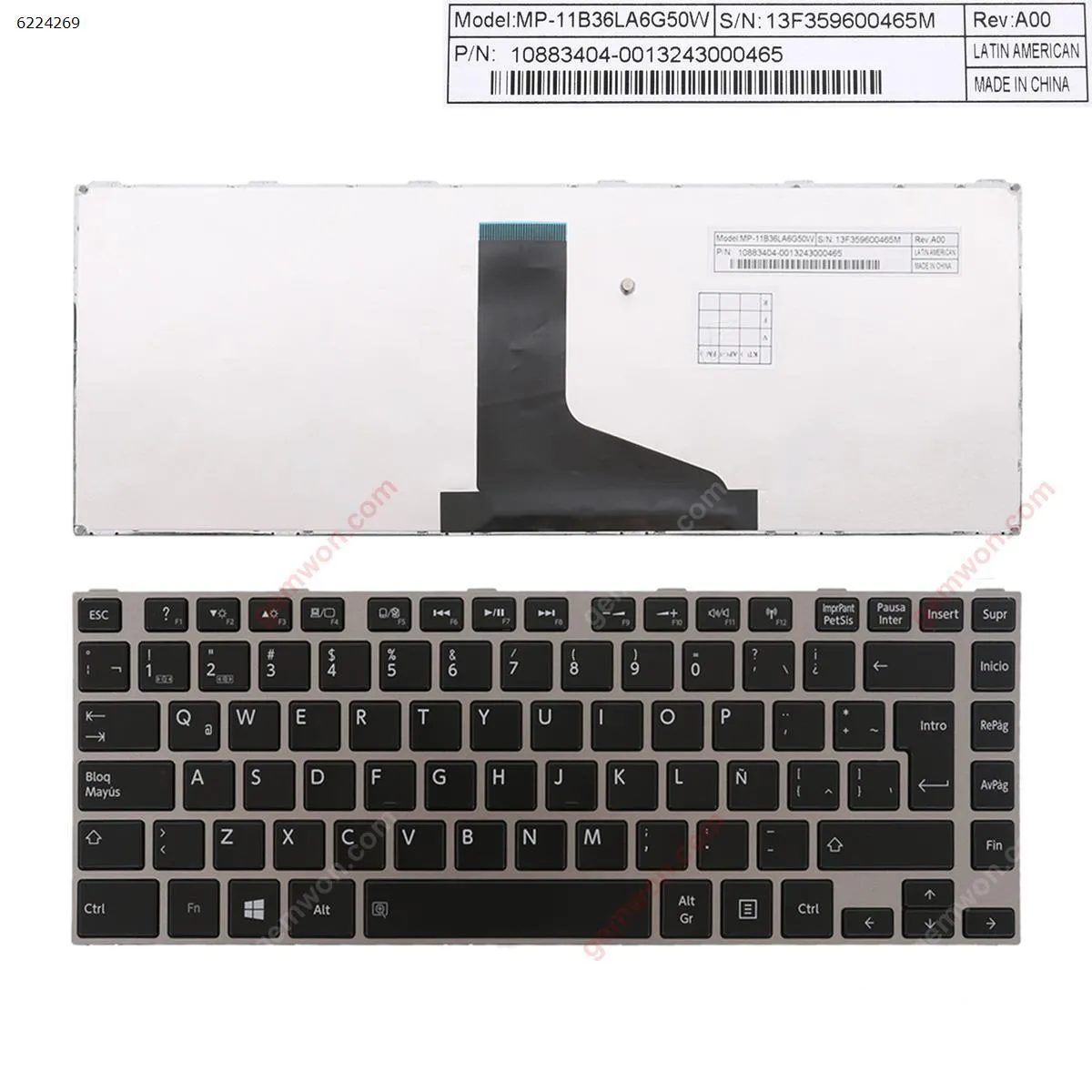 Picture of TOSHIBA L830 L840 SILVER  FRAME BLACK(For Win8) 