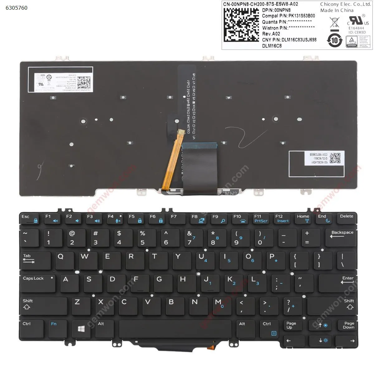 Picture of  DELL Latitude E7280  BLACK (Without FRAME ,Backlit,WIN 8)