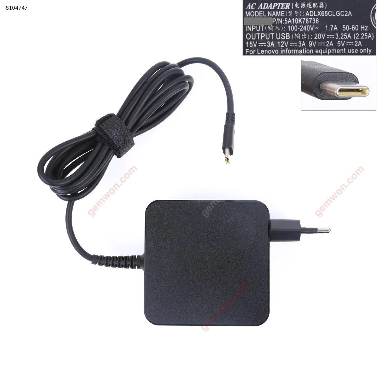 Picture of Lenovo 20V 3.25A/15V 3A /12V 3A/9V 2A/5V 2A  Type-C （High Copy）