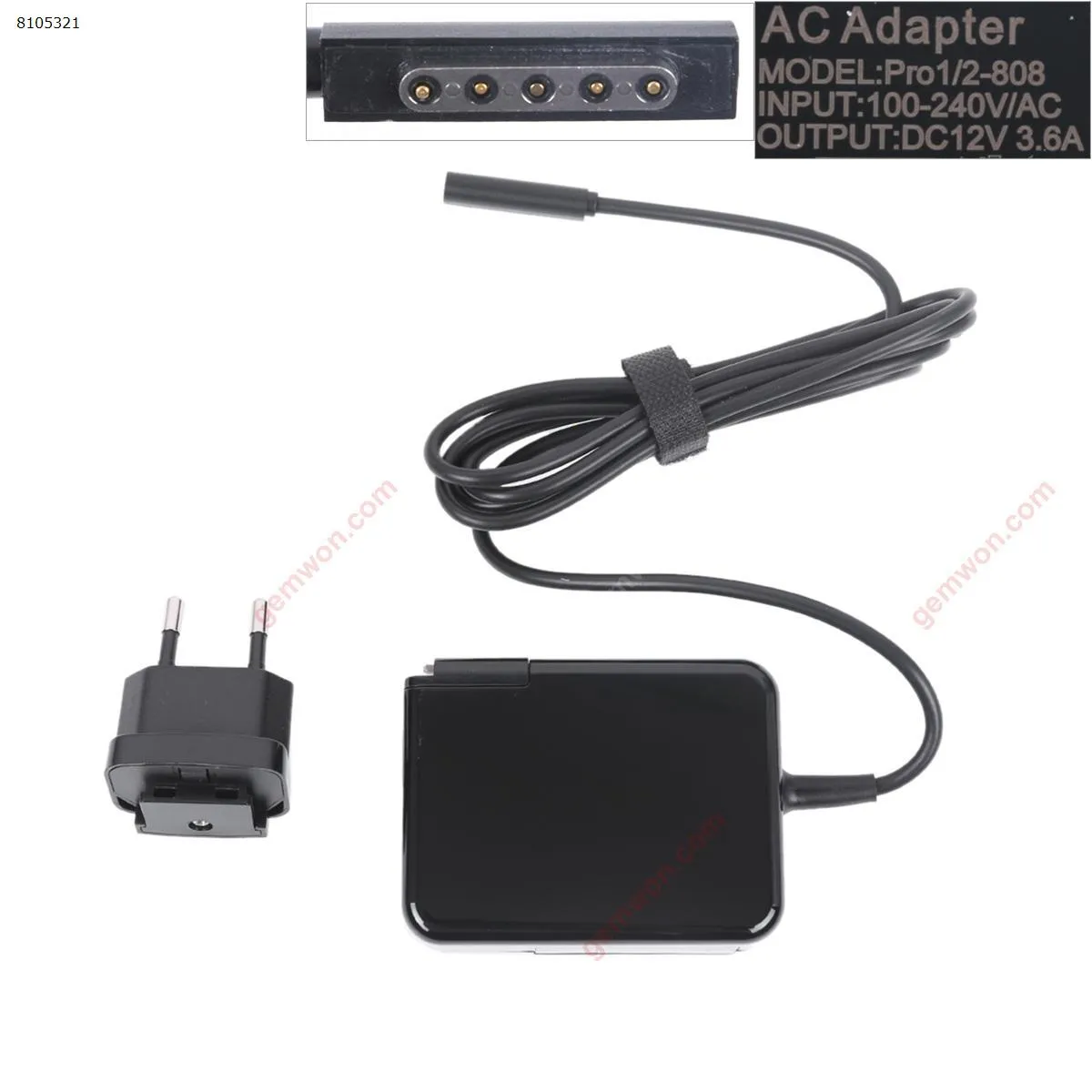 Picture of Microsoft 12V 3.6A 45W(Five - hole) (High Copy ) Plug：EU