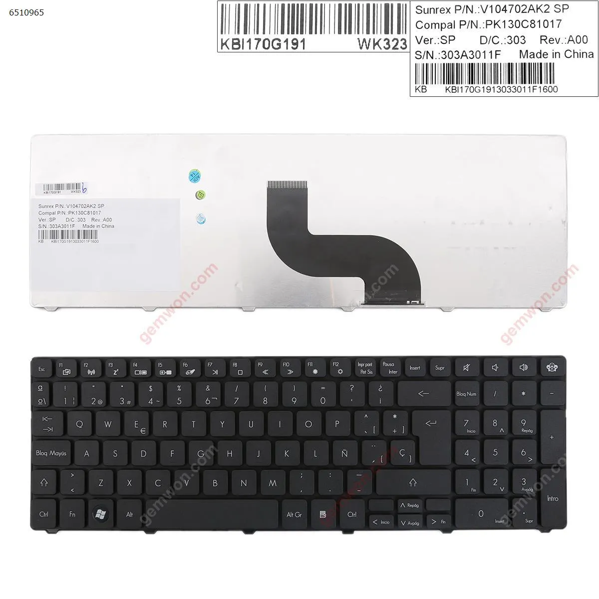 Picture of GATEWAY ID 15.6"/Packard Bell TM81 TM86 TM87 TM89 TM94 TX86/NV50A BLACK OEM