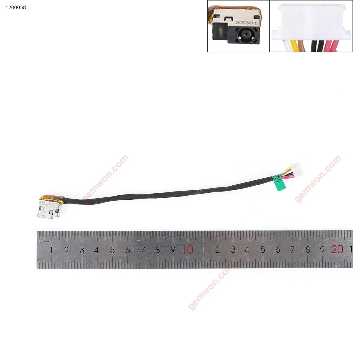 Picture of HP Stream 14" 754734-SD1 754734-FD1 DC Power Jack Socket w/ Cable Connector Wire 
(with cable：17.5cm)