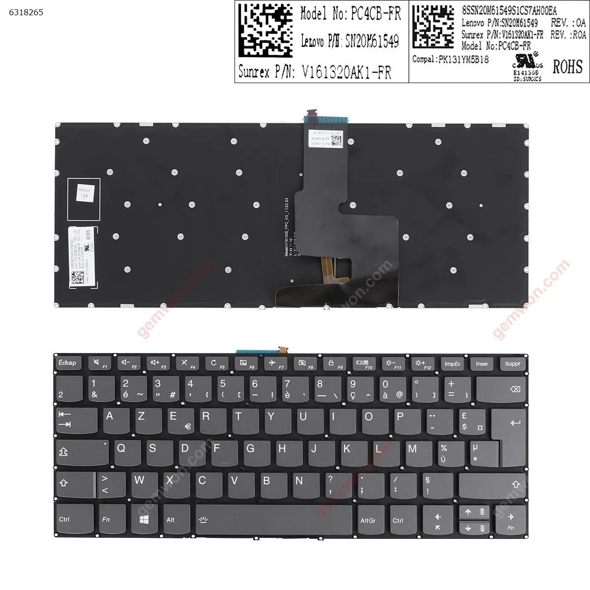Picture of Lenovo IdeaPad 330-14ikb GRAY win8( Backlit ，Without FRAME)