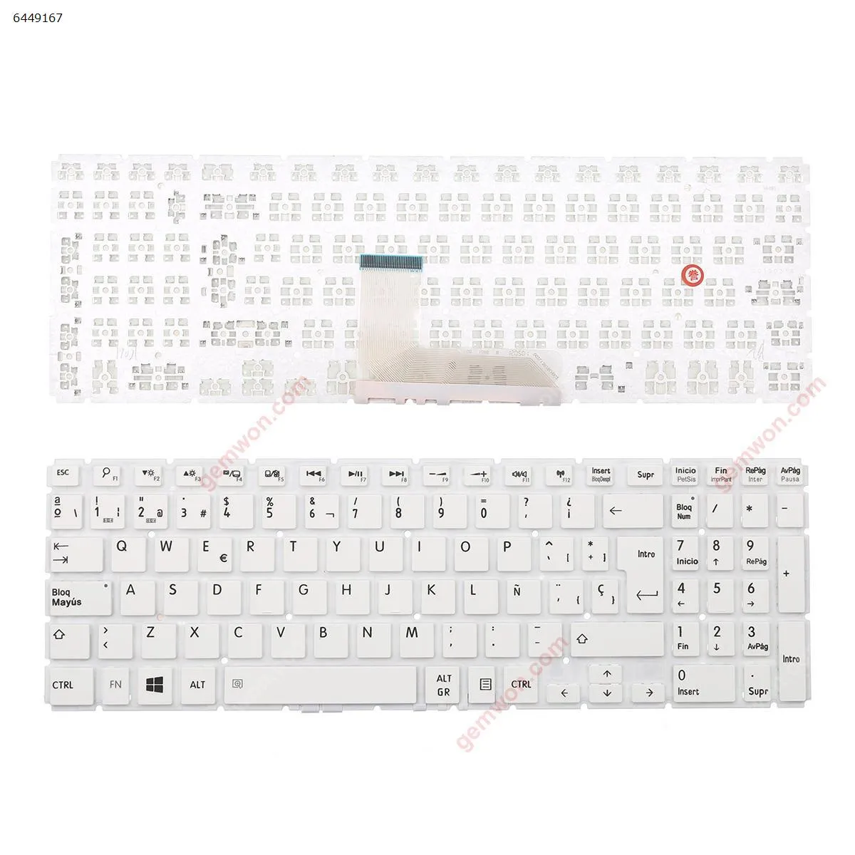 Picture of TOSHIBA L50-B S50-B L50D-B L50T-B L50DT-B L55(D)-B S55-B S55T-B S55D-B WHITE (Without FRAME,  Without  Foil , Win8)
