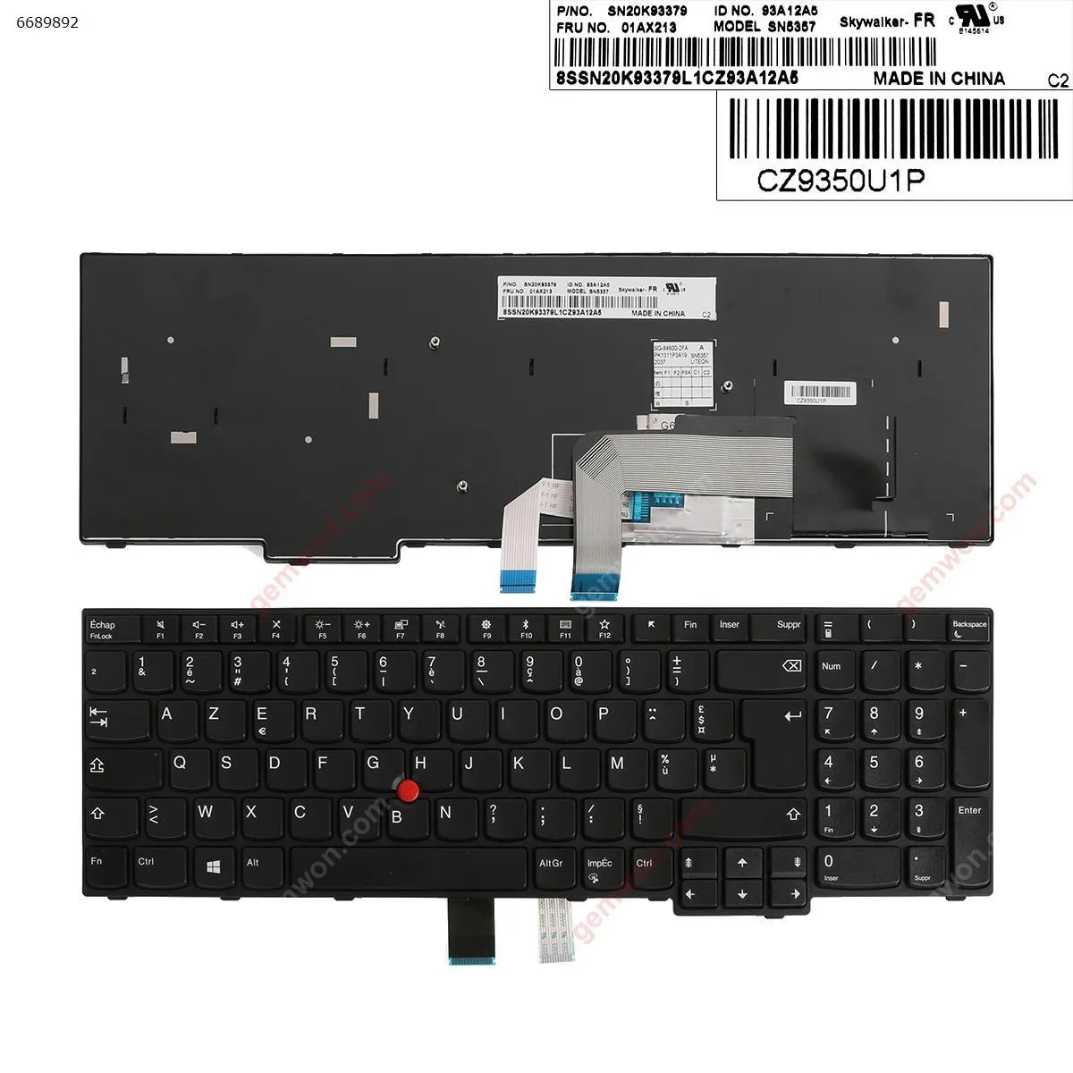Picture of Thinkpad E570 E575 BLACK FRAME BLACK(With Point stick,Win8 )