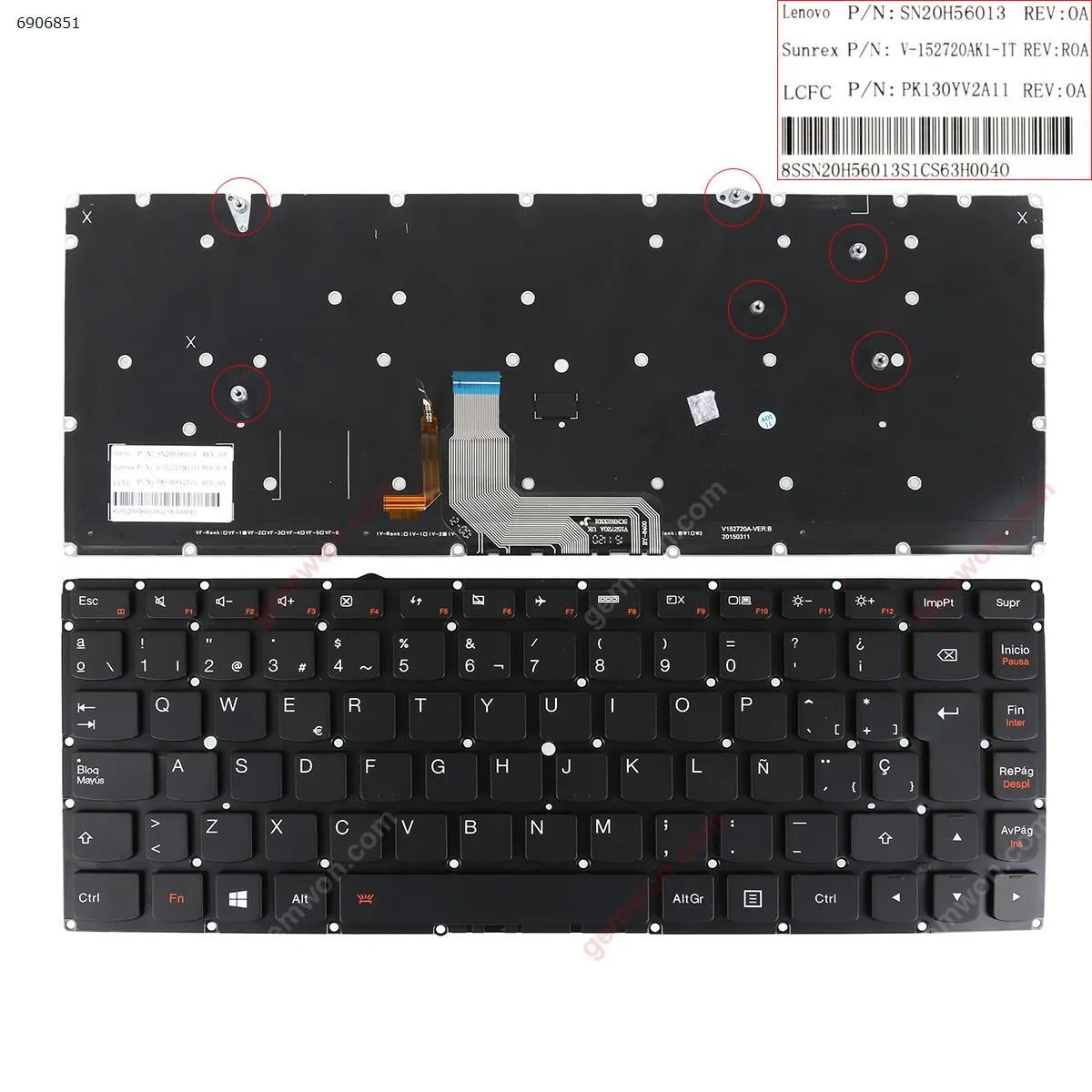 Picture of Lenovo Ideapad Yoga 900 900-13ISK 900-13ISK2 BLACK（ Backlit ,WIN8 ）
