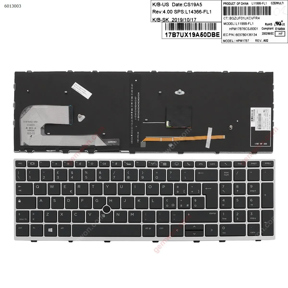 Picture of HP EliteBook 850 G5  SILVER FRAME BLACK (Backlit ,  with point ) 