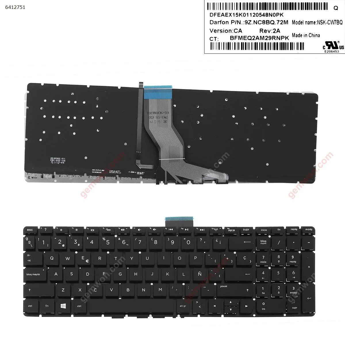 Picture of HP 15-ax000na 15-AX016TX 15-AX030TX 15-AX020TX    15T-AX000 15T-AX200 15-AX200 15-AX033DX  BLACK   (  Backlit ) 