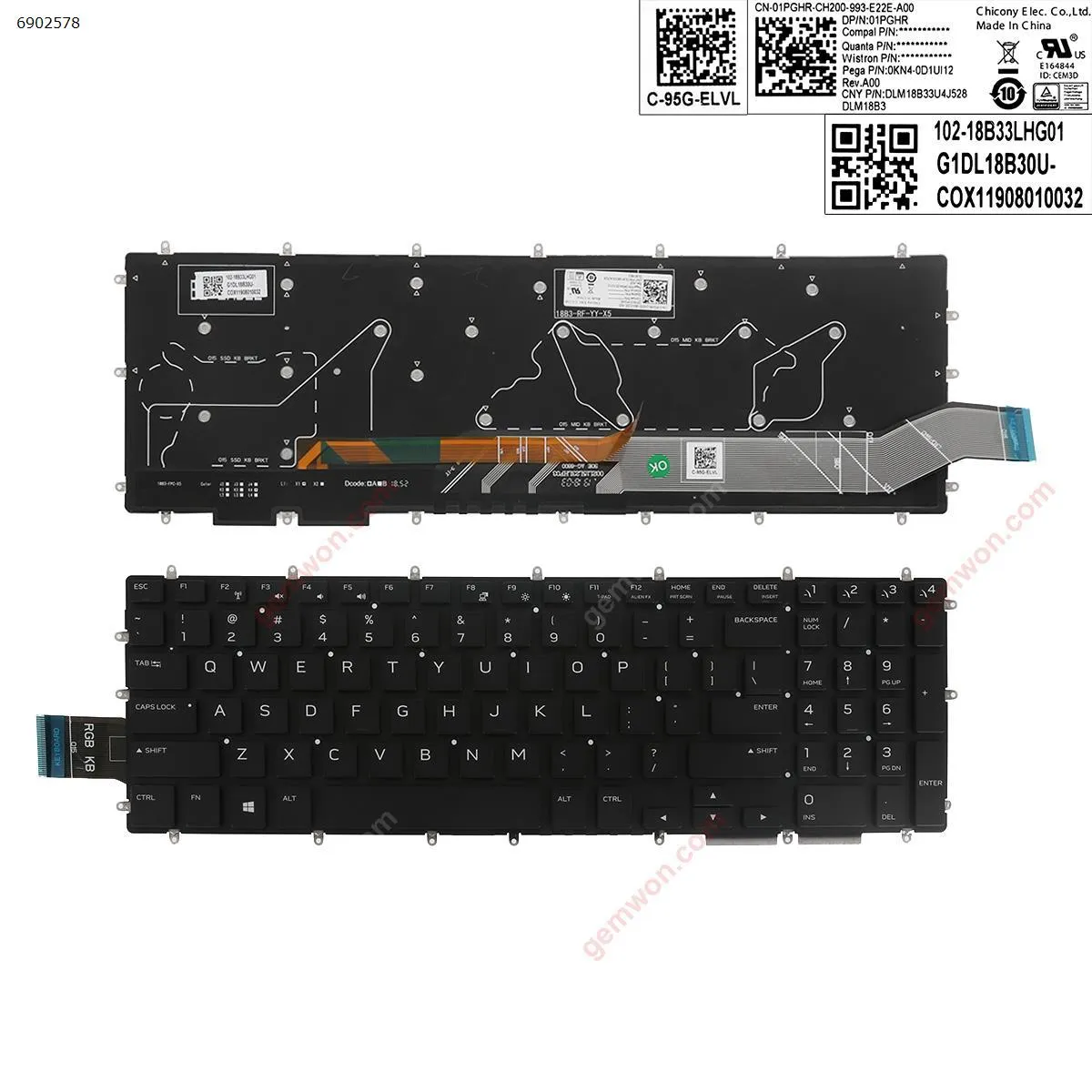 Picture of DELL Alienware M15 R1 M17 R1 BLACK (Backlit ，win 8）