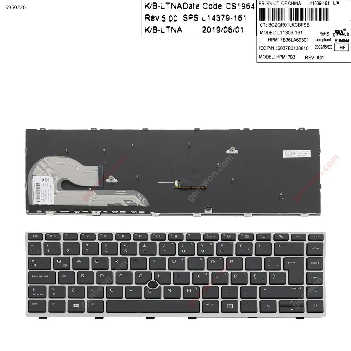 Picture of HP EliteBook 840 G5 SILVER FRAME BLACK (with point ) 