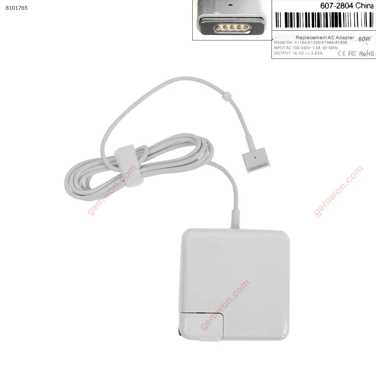 Picture of Apple Macbook 16.5V 3.65A 60W Connector Shape T For A1502 (High copy) MS2 Plug：US