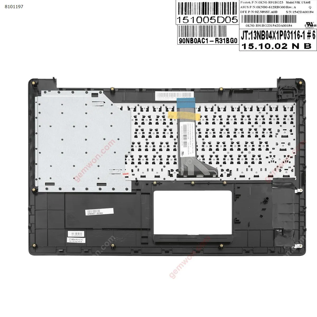 Picture of ASUS X553  palmres with US keyboard case Upper cover Black 