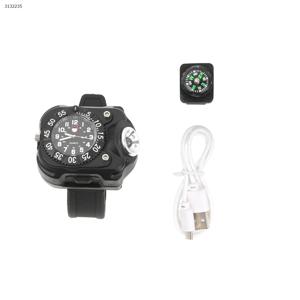 Picture of Outdoor LED wrist light hand-held glare flashlight watch watch silicone lighting night run self-defense special