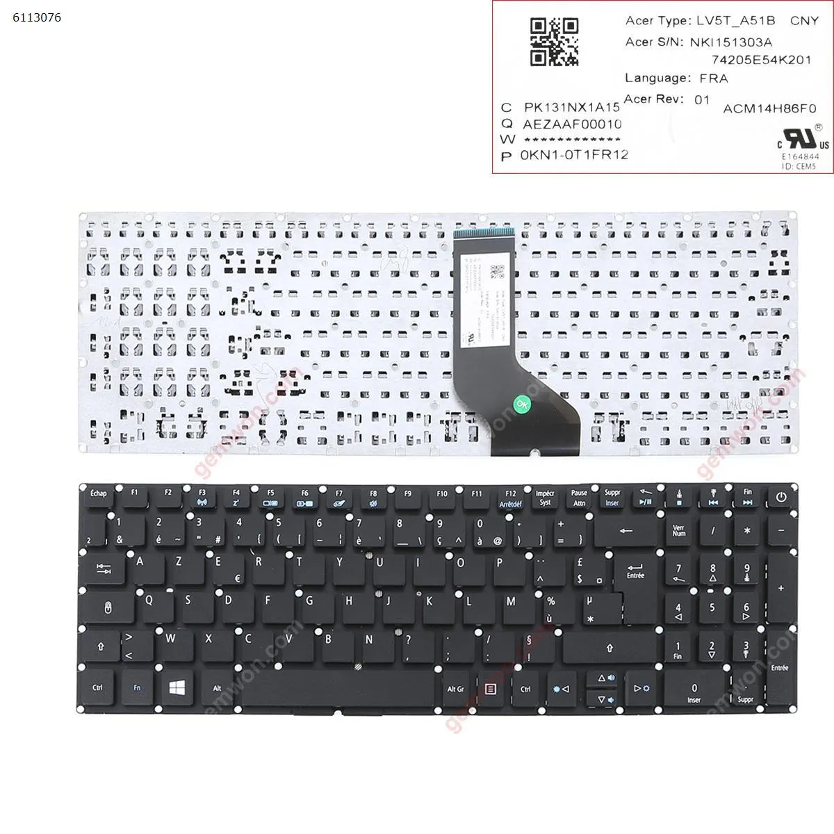 Picture of Acer Aspire E5-722 E5-772 V3-574G E5-573T E5-573 E5-573G E5-573T E5-532G BLACK  ，Without  Backlit，（Big Enter ，Cable  Folded）