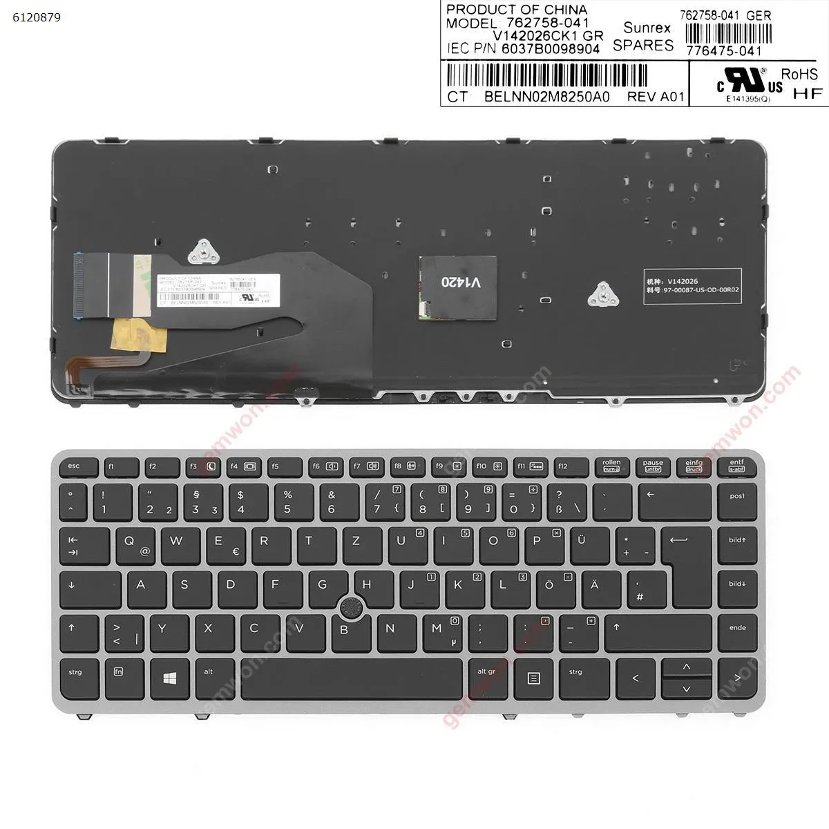 Picture of HP EliteBook 840 G1 850 G1 GRAY FRAME BLACK (Backlit,with point,Win8)