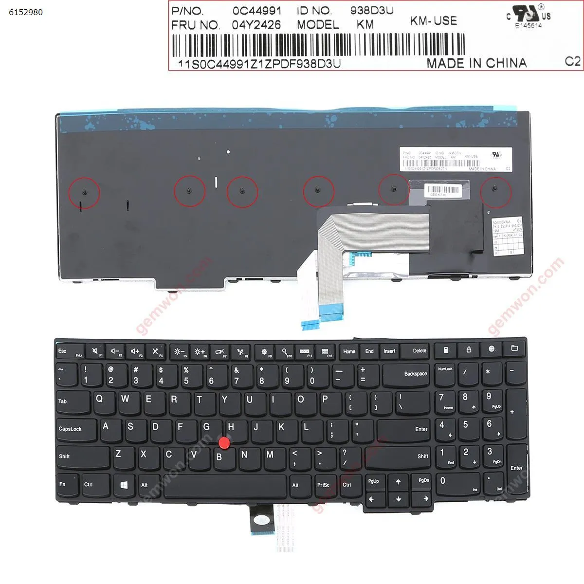 Picture of ThinkPad E531 T540 BLACK(  with point stick For Win8)OEM