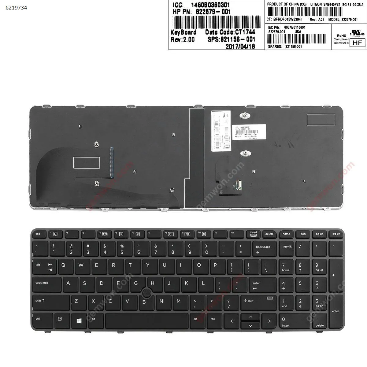 Picture of HP EliteBook 755 G3 850 G3 850 G4 ZBook 15u G3 G4 GRAY FRAME BLACK (with point,,Win8) 