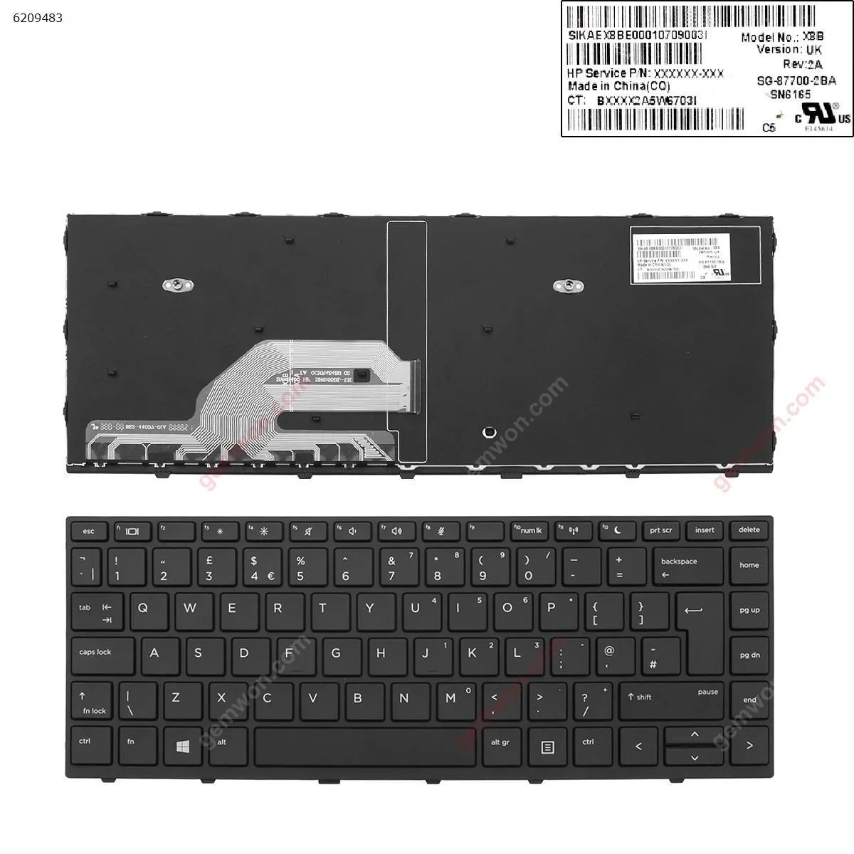 Picture of HP Probook 430 G5 440 G5 445 G5 BLACK FRAME BLACK WIN8  (The back snap is broken)