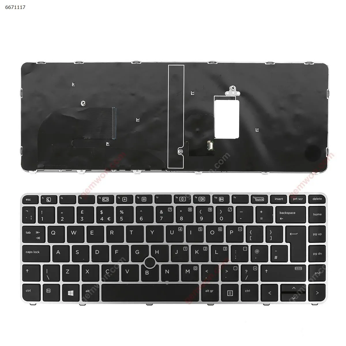 Picture of Laptop UK keyboard for HP EliteBook 840 G3 SILVER FRAME BLACK (with point )
