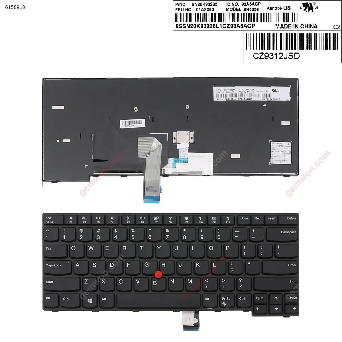 Picture of ThinkPad Edge E470 E475 BLACK FRAME BLACK(With Point stick,Win8)