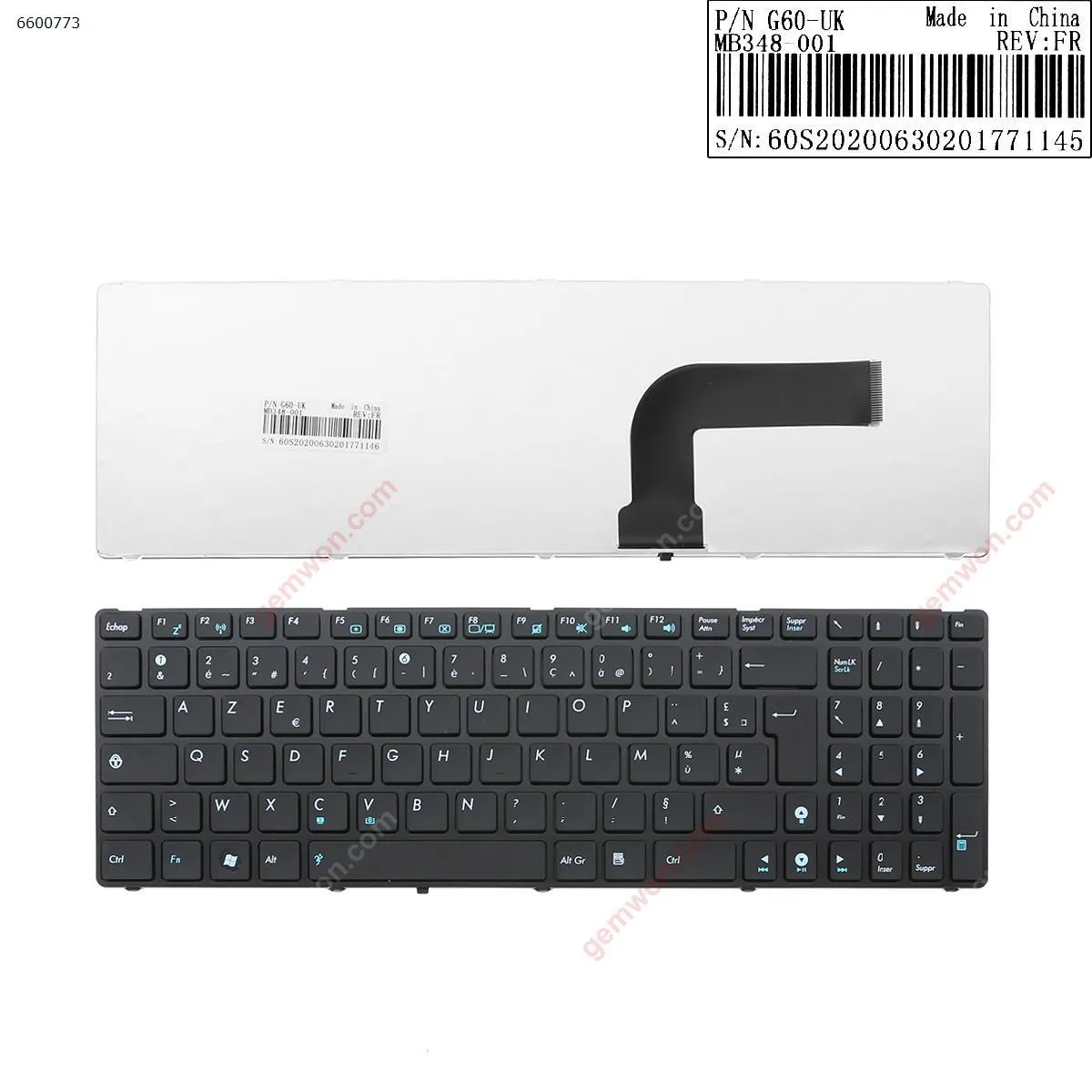 Picture of ASUS G60 GLOSSY FRAME BLACK  (OEM)