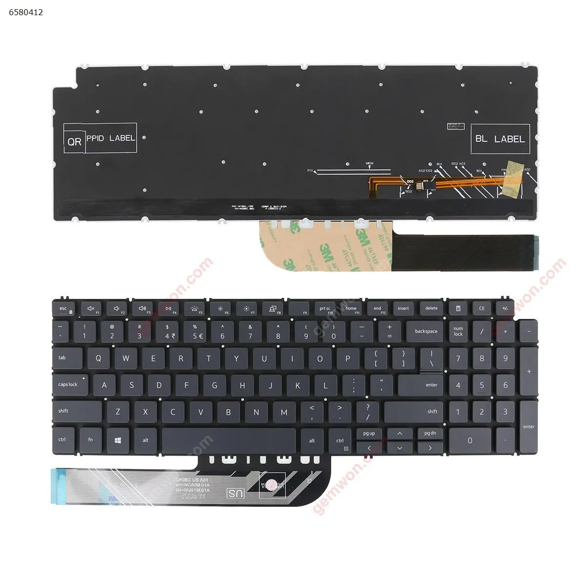 Picture of DELL 15 7590 5584 5590 5593 5594 5598  GRAY (Backlit  WIN8)