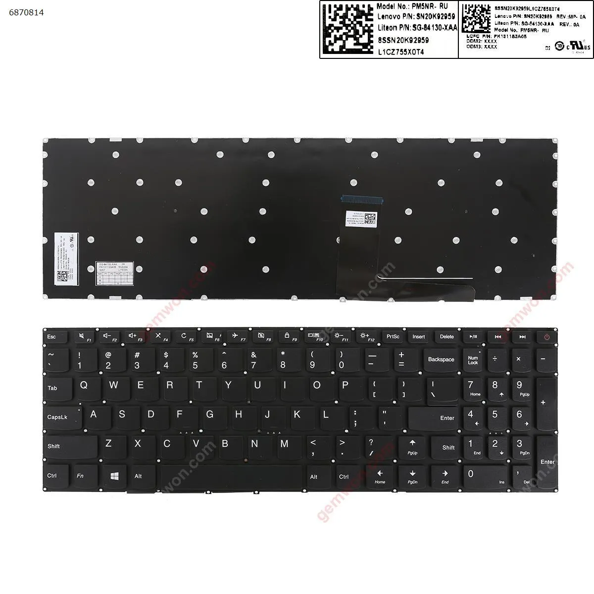 Picture of LENOVO Ideapad 110-15ACL 110-15AST 110-15IBR BLACK win8(  Without FRAME   )（Reprint）