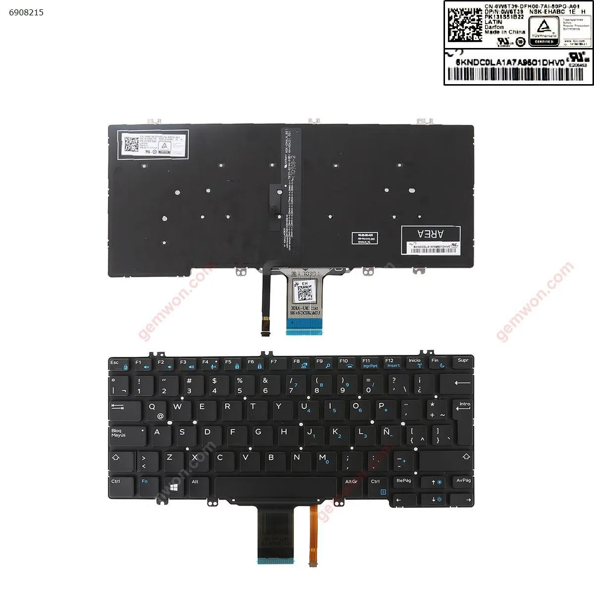 Picture of  Dell Latitude E5280 E5289 E7280 E7390 BLACK （Backlit）