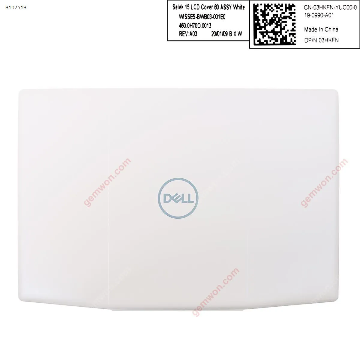 Picture of New Dell G3 3590 LCD Back Cover white（logo is blue）
