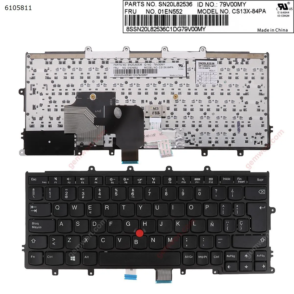 Picture of IBM Thinkpad X240 X 250 X 260 BLACK FRAME BLACK(For Win8,With Point Compatible with X270 )  oem 