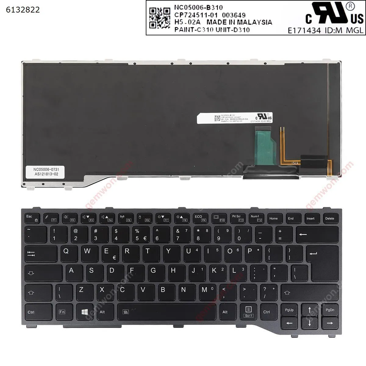 Picture of Fujitsu Siemens Lifebook t937 t938   GRAY  FRAME  BLACK( Backlit , Win8) 