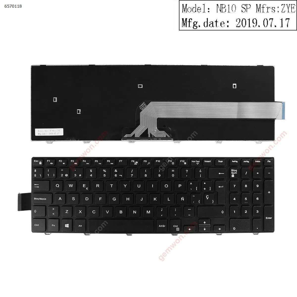 Picture of Dell Inspiron 15-5000 Series 5547 5521 5542 BLACK FRAME BLACK (Win8)OEM