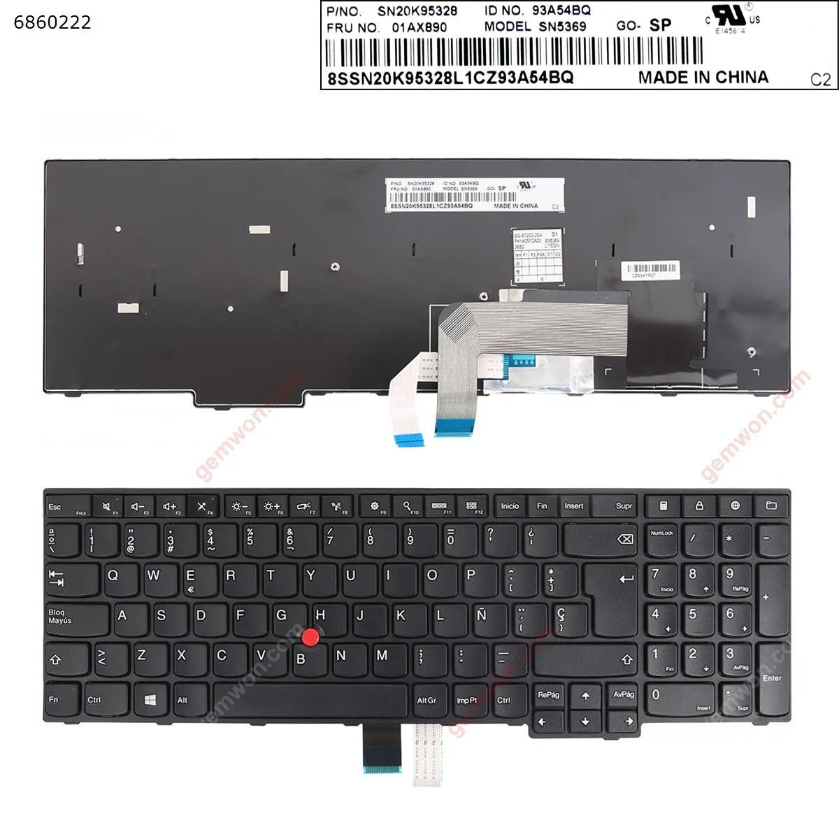 Picture of Thinkpad E555 E550 BLACK FRAME BLACK( With Point stick  OEM  ,Win8 )