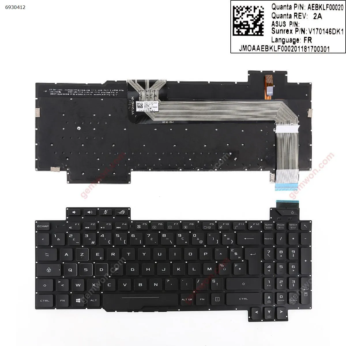 Picture of Asus GL503GE  BLACK (Without FRAME,Backlit,WIN8) 
