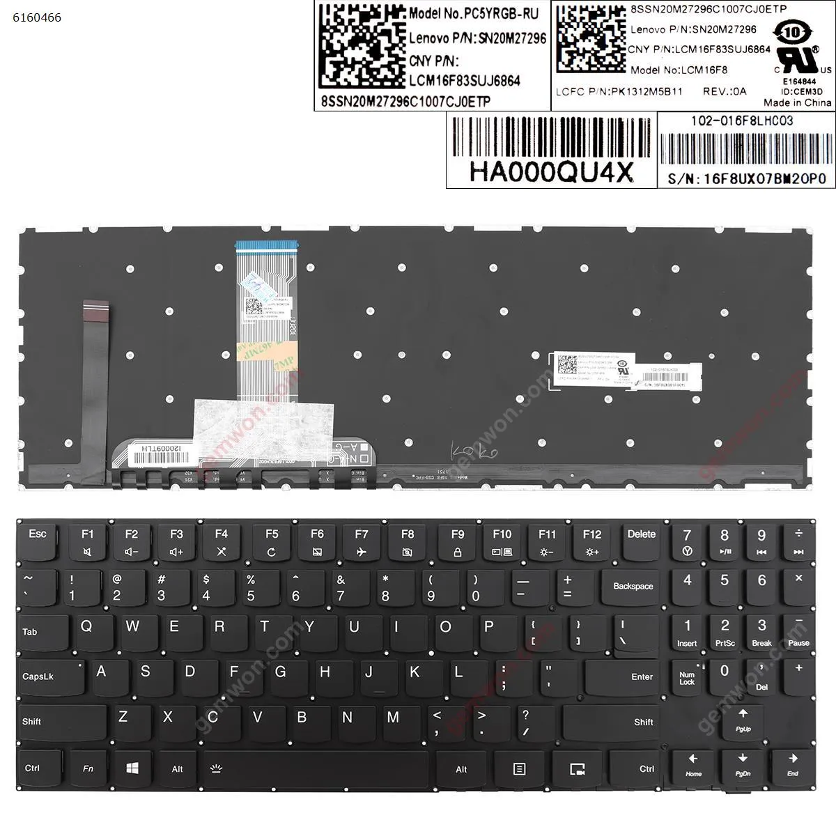 Picture of lenovo legion y530 BLACK Without FRAME （Full Colorful Backlit）