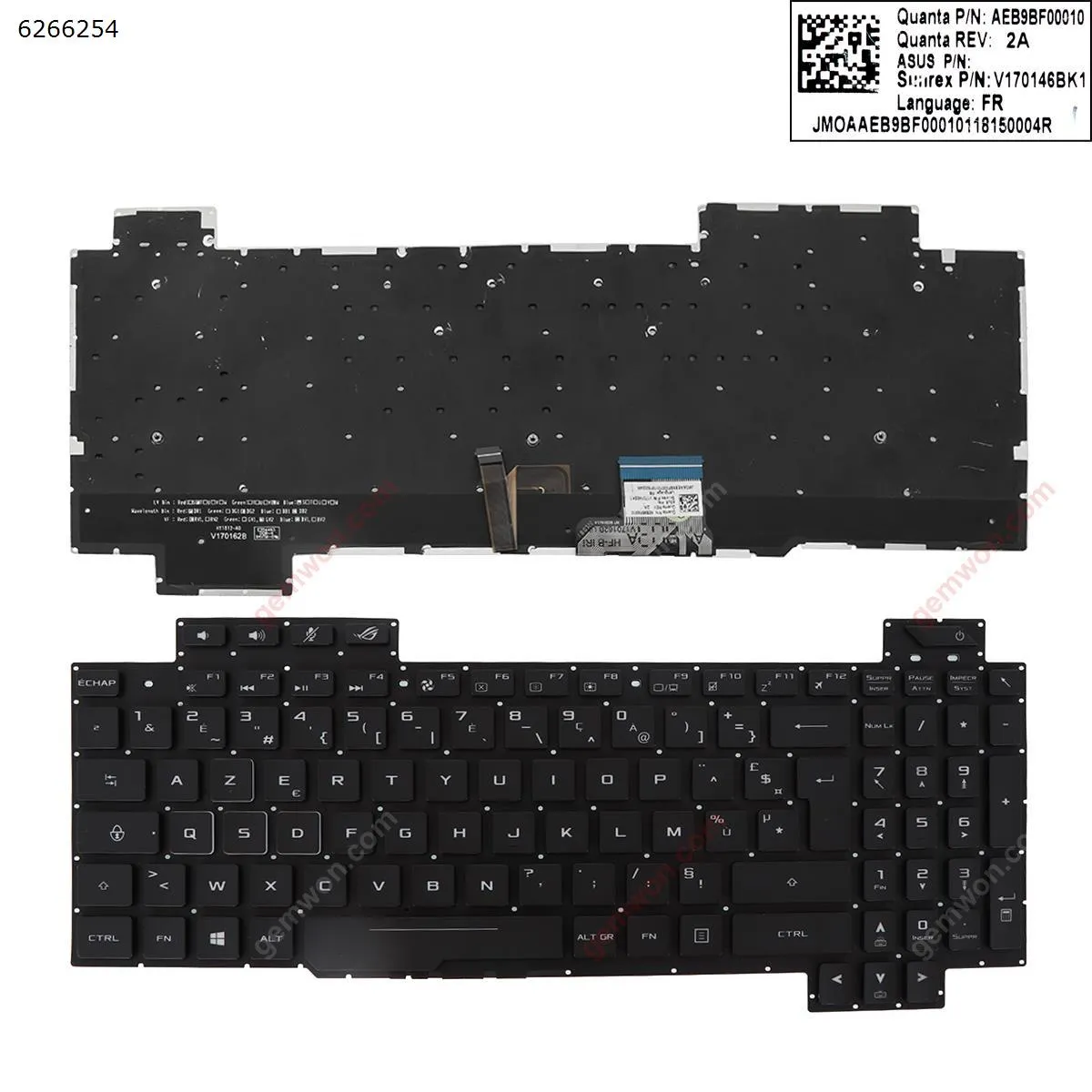 Picture of Asus  GL703G GL703GE GL703GM BLACK (Full Colorful Backlit ,Without FRAME,WIN8) 