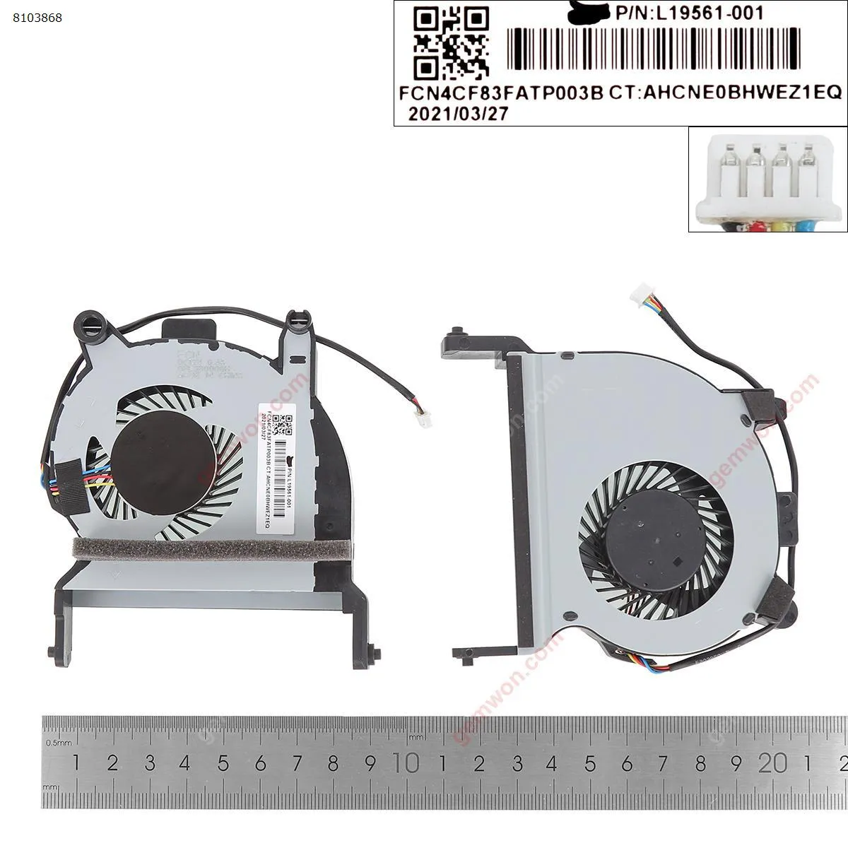 Picture of Laptop fan for HP Elitedesk 800 g3 405 G4 705 G5 800 G4  65w（CPU，Original）