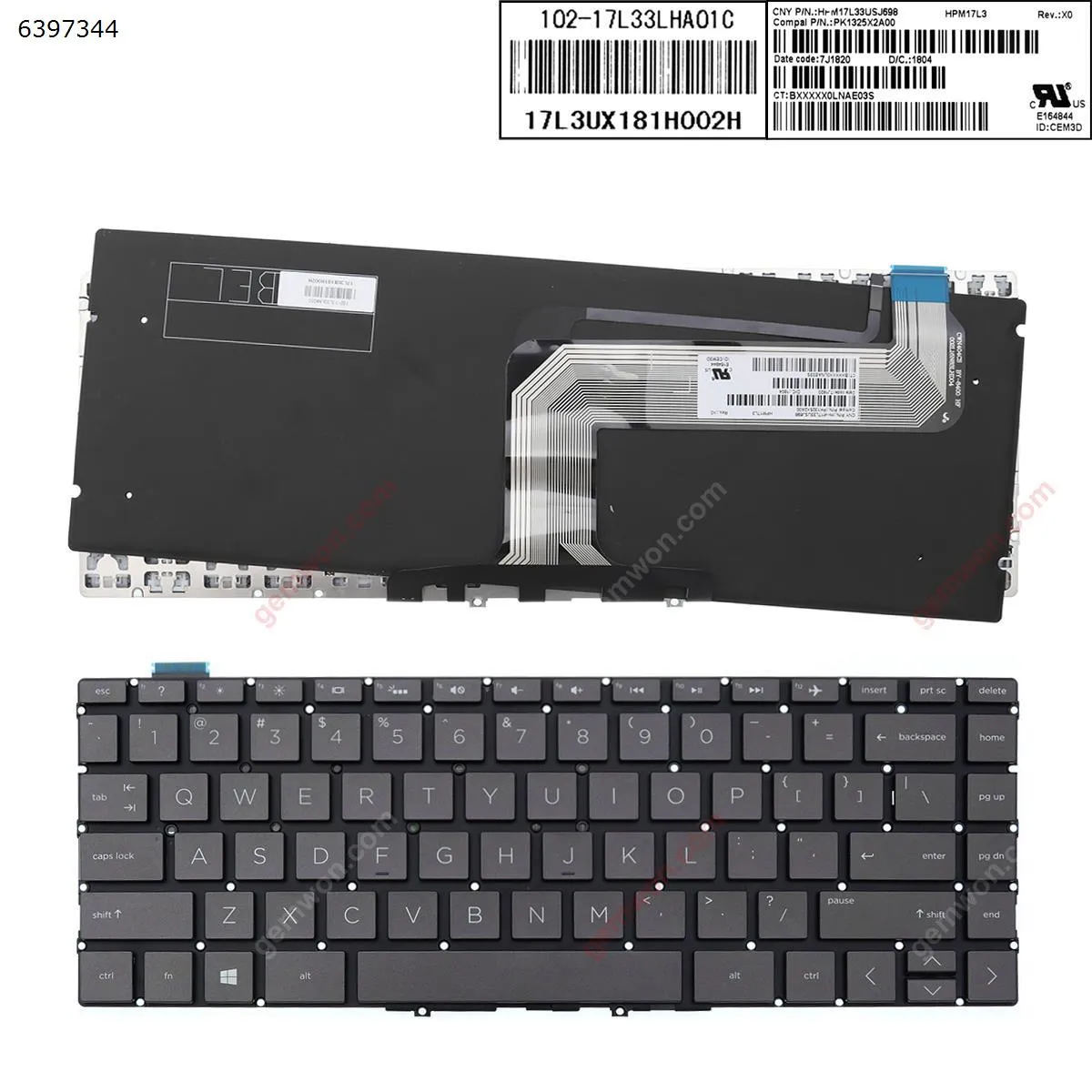 Picture of HP  13-ak 13-ak0013dx 13-ak0015nr 13-ak1016nr  BLACK (Backlit,Without FRAME,win8) 