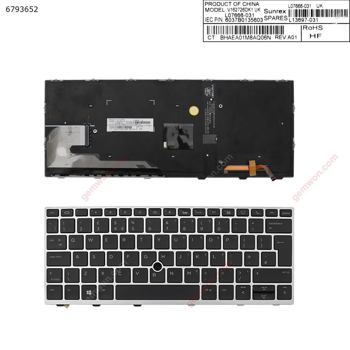 Picture of HP EliteBook 830 G5 SILVER FRAME BLACK (with point,Backlit,Win8) 