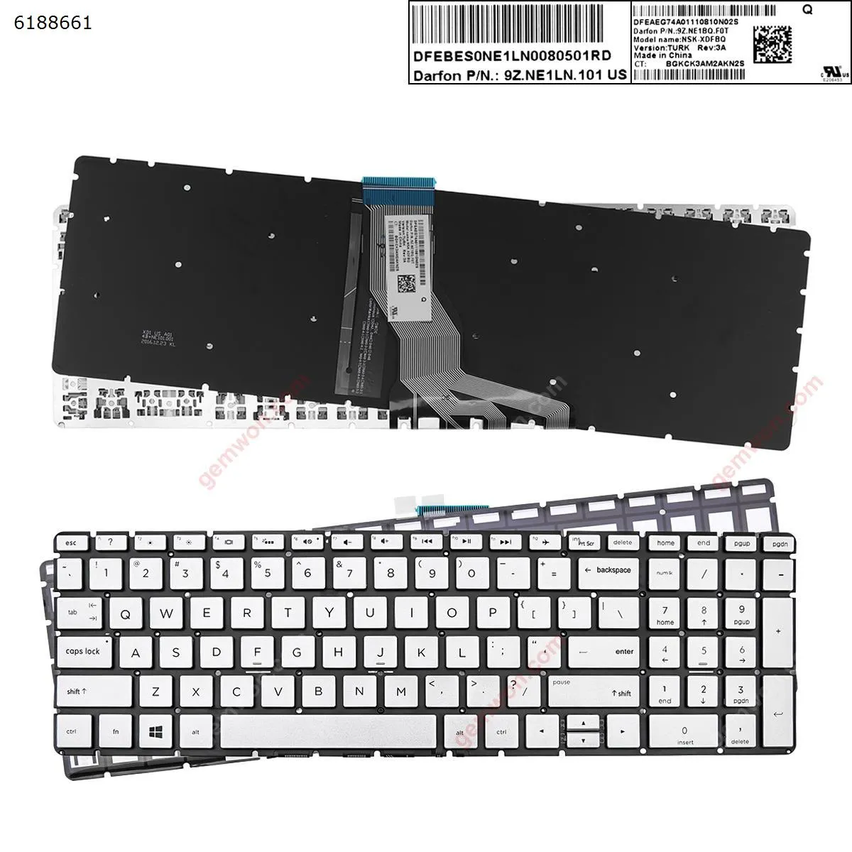 Picture of HP Pavilion 15-BS Silver  (Without FRAME,Backlit)WIN8