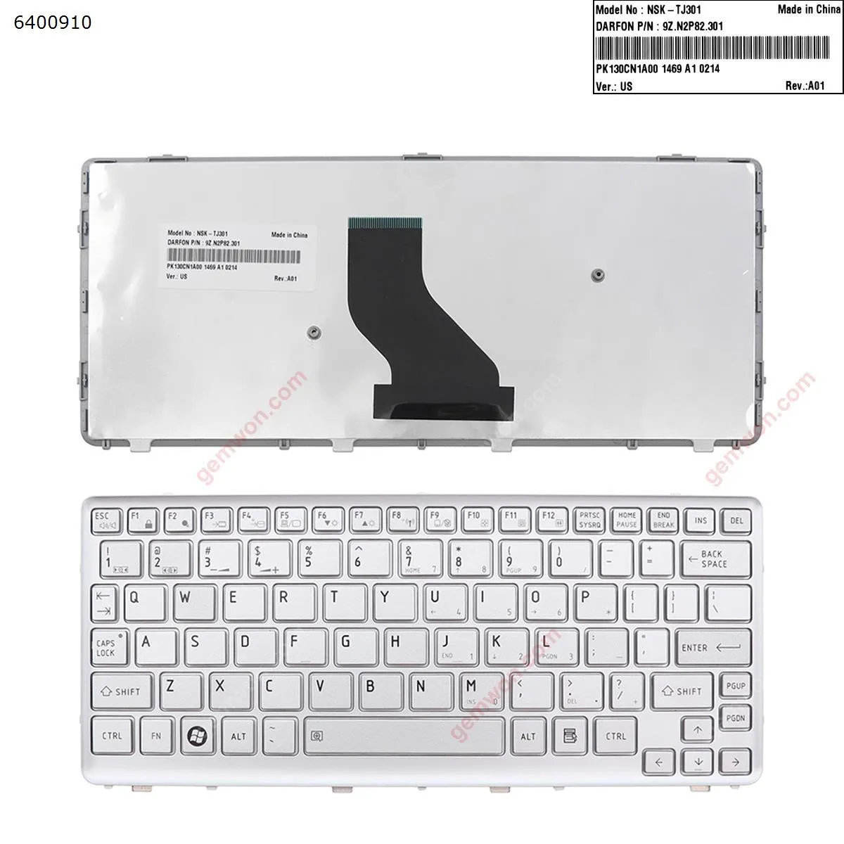 Picture of Laptop US keyboard for TOSHIBA T210 SILVER