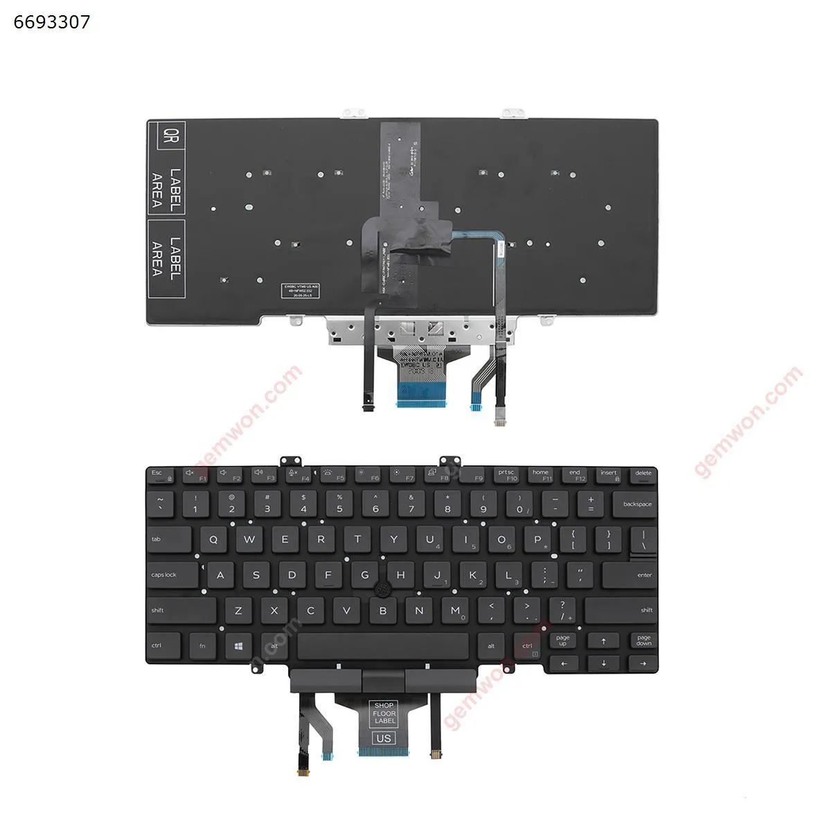 Picture of Laptop US keyboard forDELL  Latitude 5400 5401 5410   BLACK (Backlit,With Point stick,For Win8) 