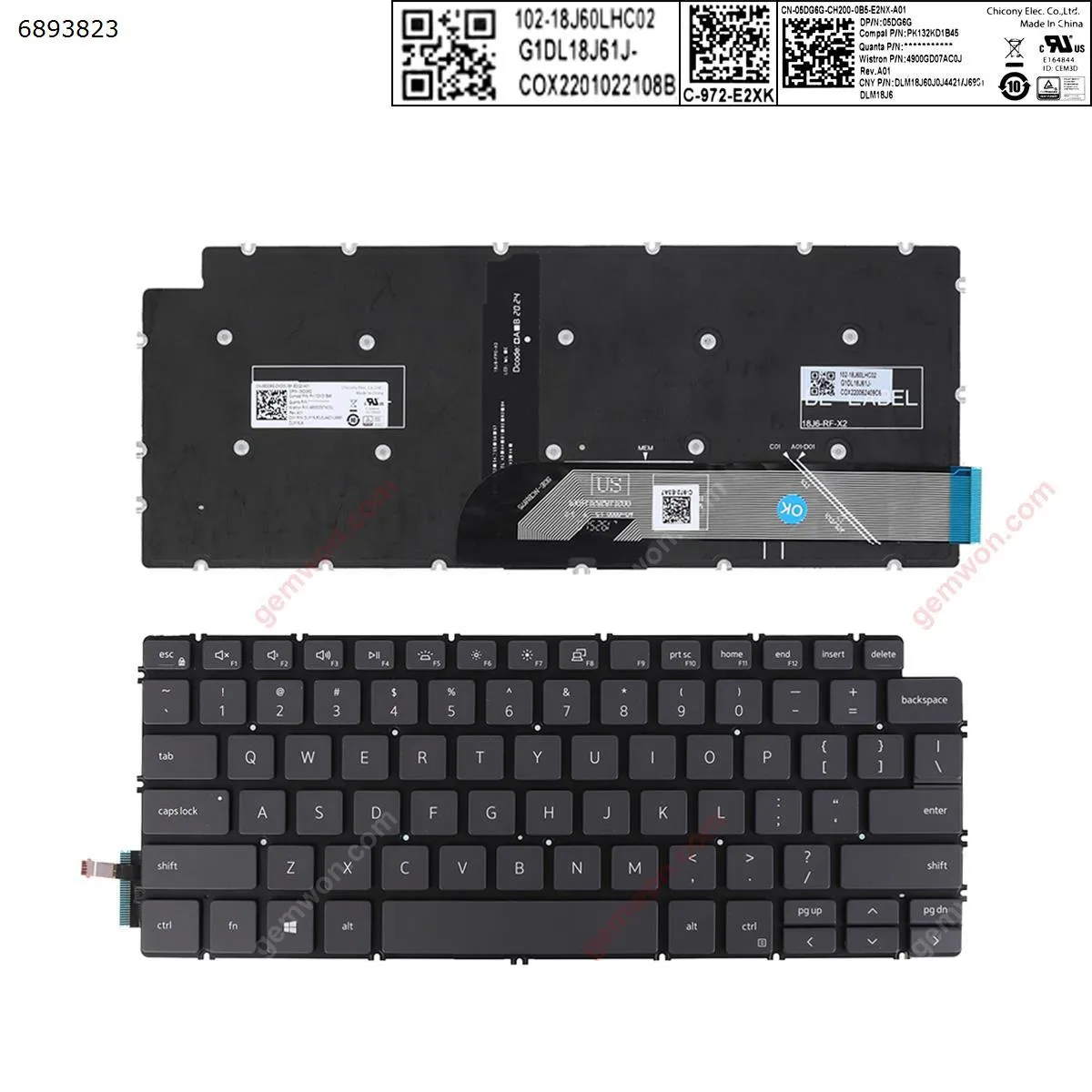 Picture of Dell  Inspiron 14-7490  13 5390 5391 7391  7491 5493 5498  GRAY   ( without FRAME ， Backlit , win8  )