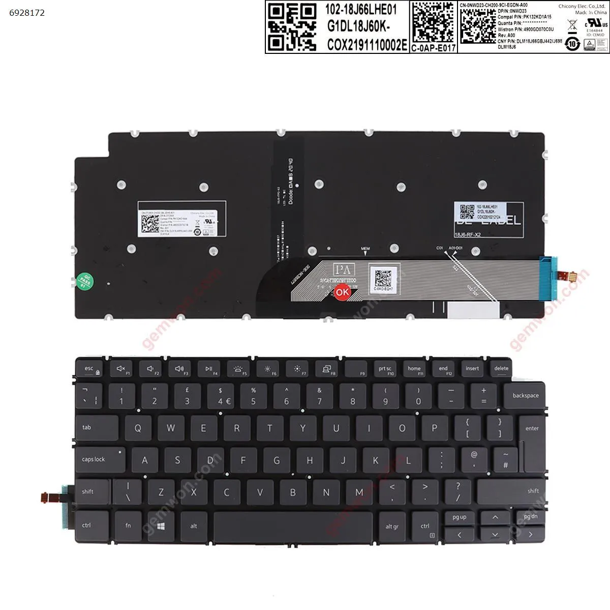 Picture of Dell  Inspiron 14-7490  13 5390 5391 7391  7491 5493 5498  GRAY   ( without FRAME ， Backlit , win8  )