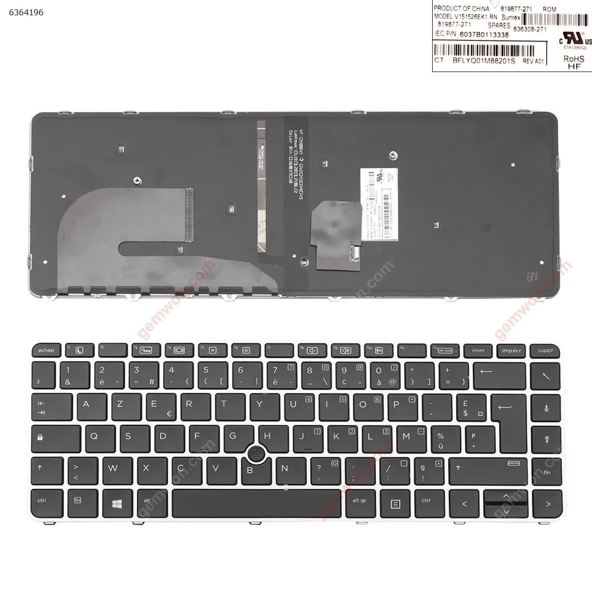Picture of HP EliteBook 840 G3  SILVER  FRAME BLACK (with point, Backlit,Win8)（The back buckle is broken）