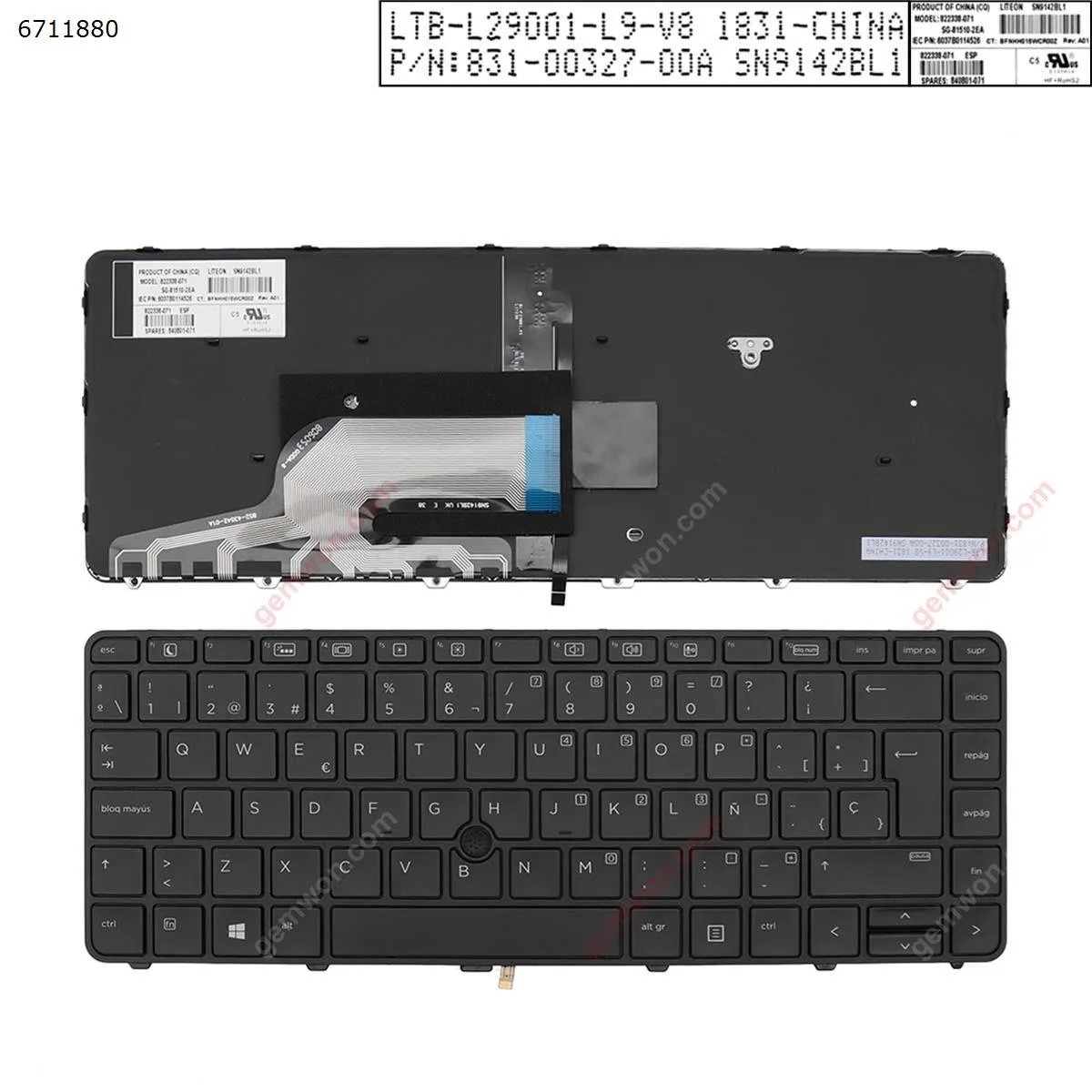 Picture of HP 430 g3 g4 440 g3 g4 446 g3 BLACK Frame BLACK(Backlit,With point,Win8)  