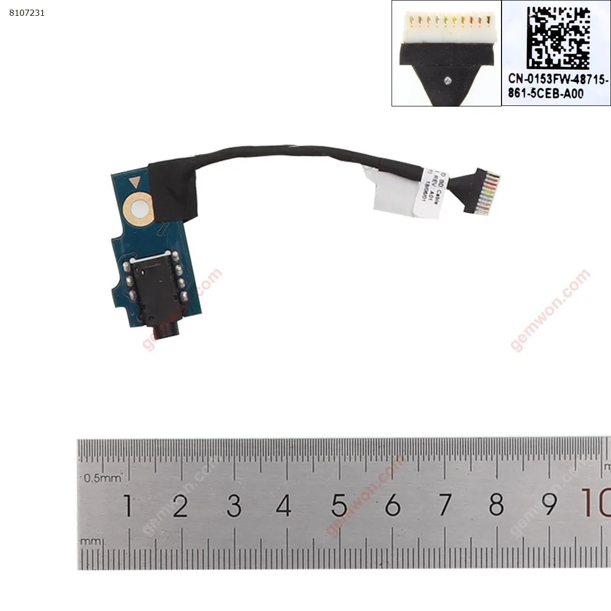 Picture of Audio jack card cable for Dell latitude 13 3380 chromebook 0153FW